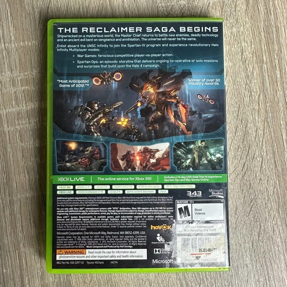 Halo 4 First Person Shooter Video Game Microsoft Xbox 360 2 Disc Set With Case - Picture 4 of 4